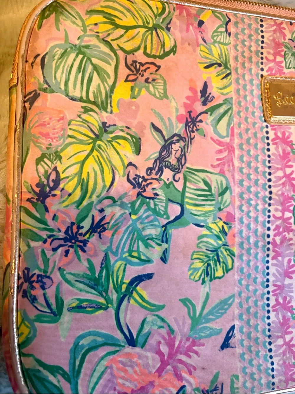 Lilly Pulitzer Padded Laptop Sleeve Case Pink Tropical Print 3 for $25